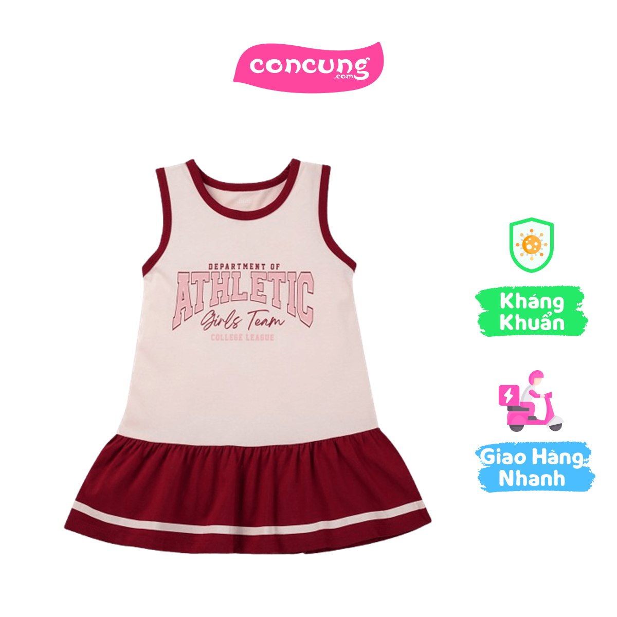 Đầm bé gái Animo Easy TX0825055 (1Y,Hồng-đỏ đô,DD02)