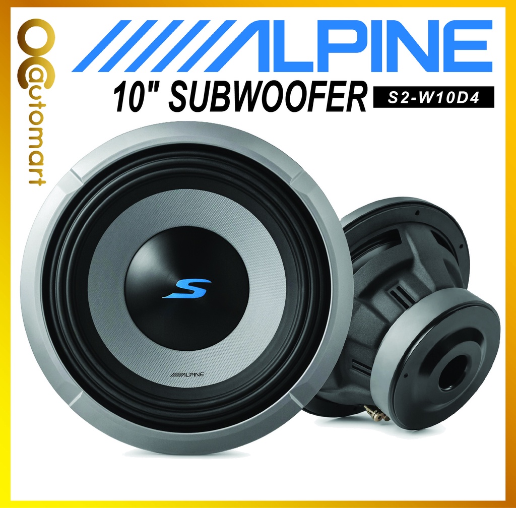 Alpine S2-W10D4 S-Series 10" Inch subwoofer with dual 4-ohm voice coils woofer