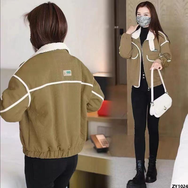 Năm Quần Áo Cotton Cao Cấp 2023 Áo Khoác Ngắn Áo Bông Thu Đông Lót Nhung Rộng Rãi Cho Nữ Bóng Chày Dày Dặn Thời Trang Mẫu Mới