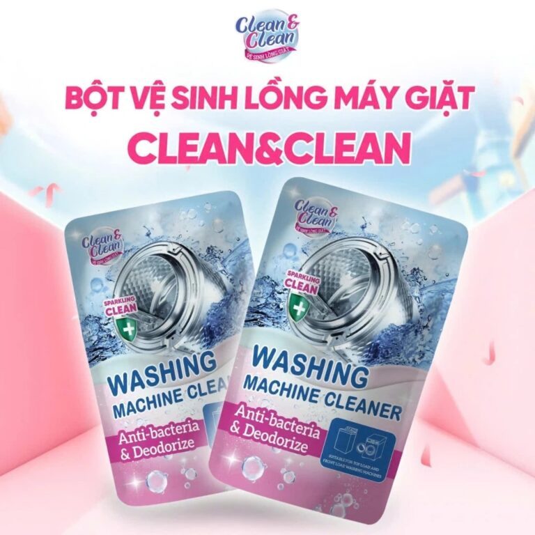 Bột tẩy lồng máy giặt Clean & Clean 300g và Chai Nước Tẩy Vệ Sinh Lồng Máy Giặt Cleaning Fluid 260ml