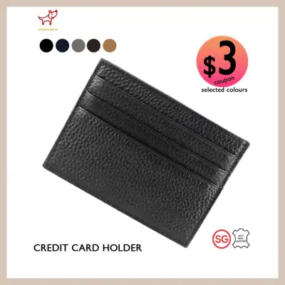Credit Card Holder Slim and Lightweight Ultra-Thin Genuine Leather 6cc Card Case Men