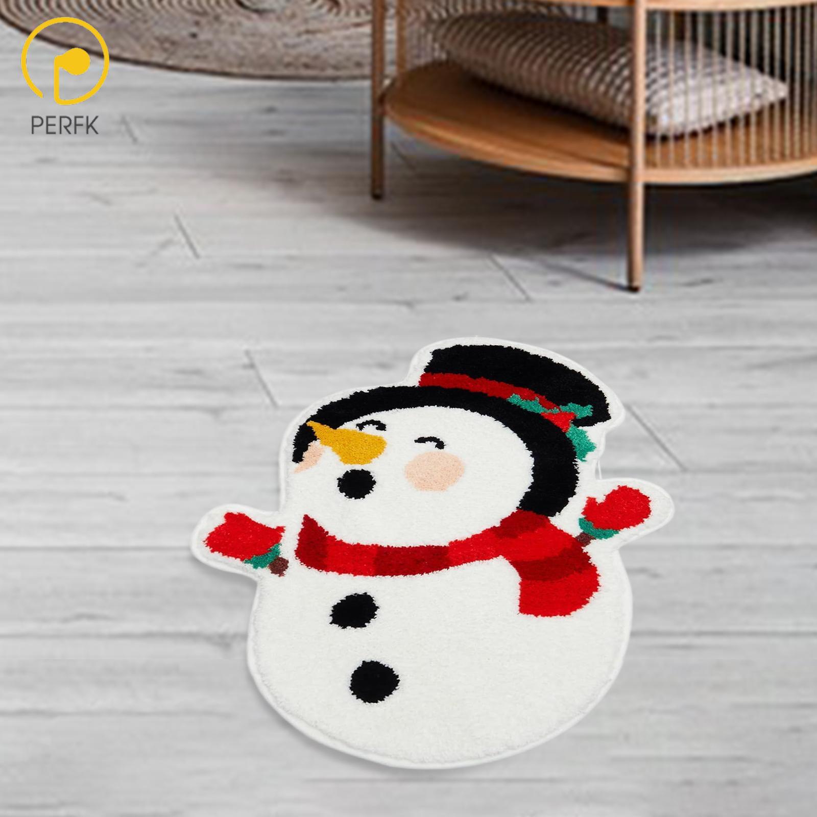 Perfk Christmas Bathroom Rug Bath Rug Water Absorbent Decorative Accent Rug Floor Rug for Entrance Bathtub Kitchen Home Party ราคา 194 บาท*ส่งฟรี
