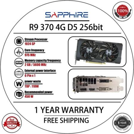 Sapphire R9 370 4GB GDDR5 OC Graphics Card