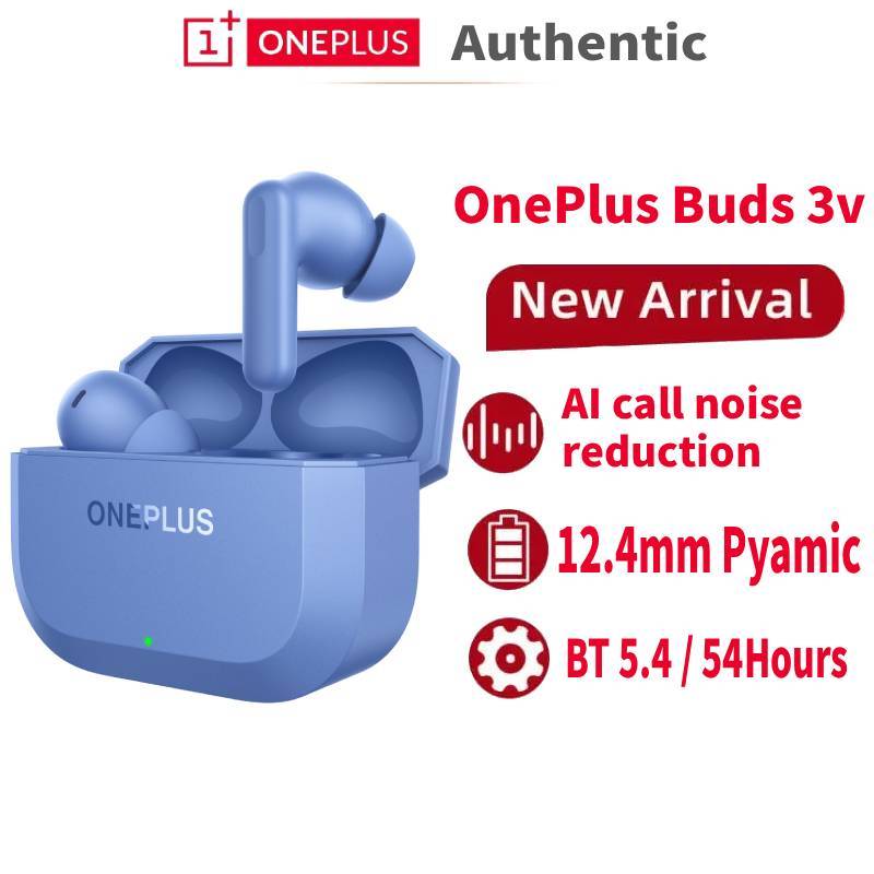 Oneplus Buds 3V Wireless Earbuds Bluetooth 5.4 Earphone 54H Playtime 12.4mm Driver AI Call Noise Cancelling IP55