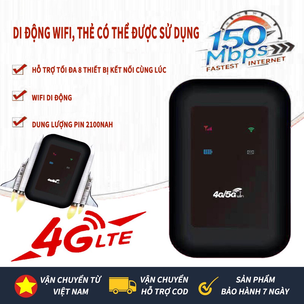 Thiết Bị Phát WiFi 4G LTE Không Dây Di Động Có Khe Thẻ SIM
