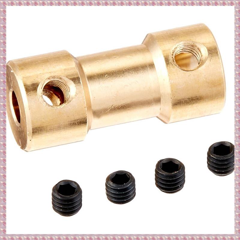 (SPVH) RC Airplane 3mm to 5mm Brass Motor Coupling Shaft Coupler Connector
