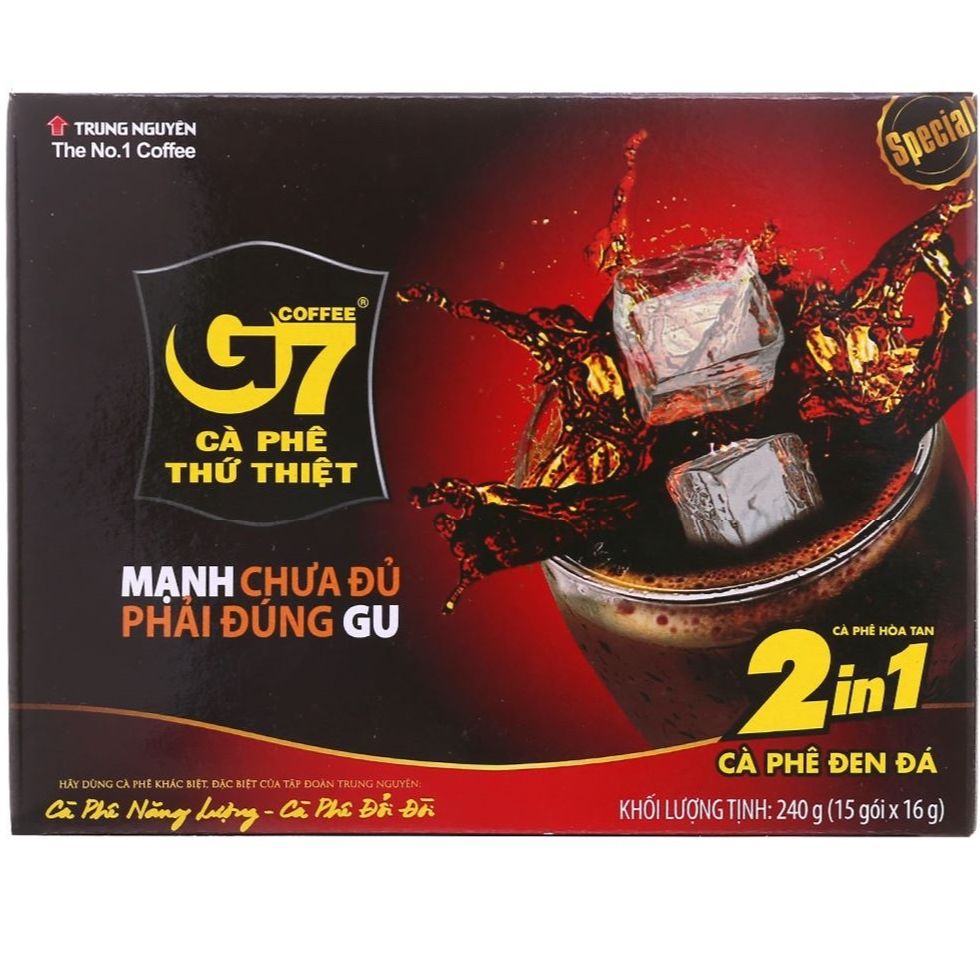 Cà Phê G7 2IN1 Cà phê + Đường Trung Nguyên 16gam x 15 gói hay Cà phê G7