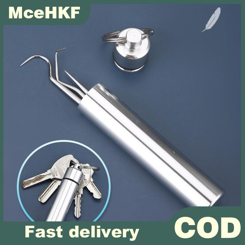 MceHKF ชุดไม้จิ้มฟันสแตนเลสแบบใช้ซ้ำได้ไม้จิ้มฟันขัดฟันแบบพกพาทำความสะอาดช่องปาก ราคา 36 บาท*ส่งฟรี