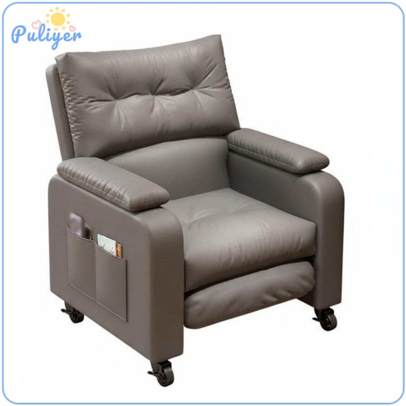 เตียงนอน โครงเตียงไม้เนื้อแข็ง Kesoto Pushspine Recliner ปรับเอนกายแบบมีล้อ Spinerest พร้อมที่วางเท้าเก้าอี้คอมพิวเตอร์บุนวมหนาสำหรับนักเรียนหอพักห้องนอนมุมอ่าน