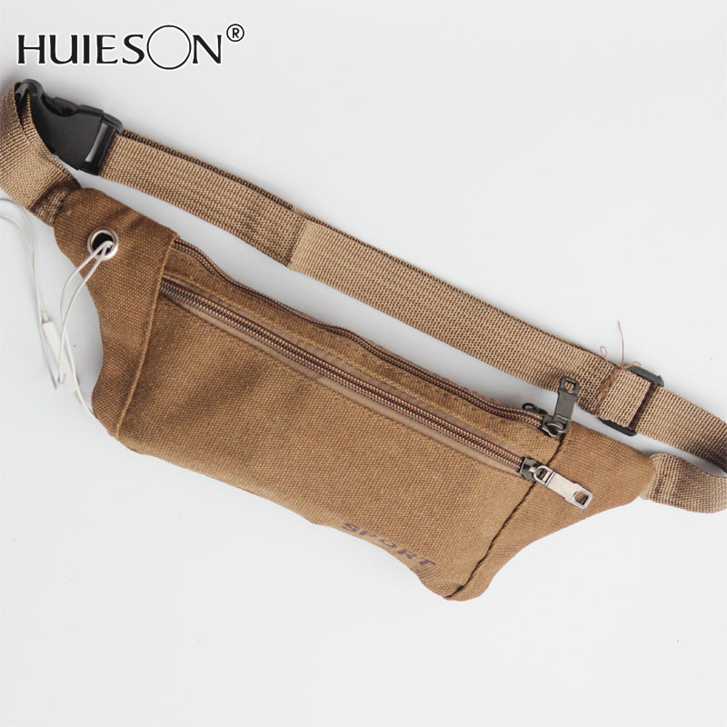 【HUIESON】 Outdoor canvas waist bag multifunctional mountaineering cycling mobile phone backpack men's women's running leisure bag