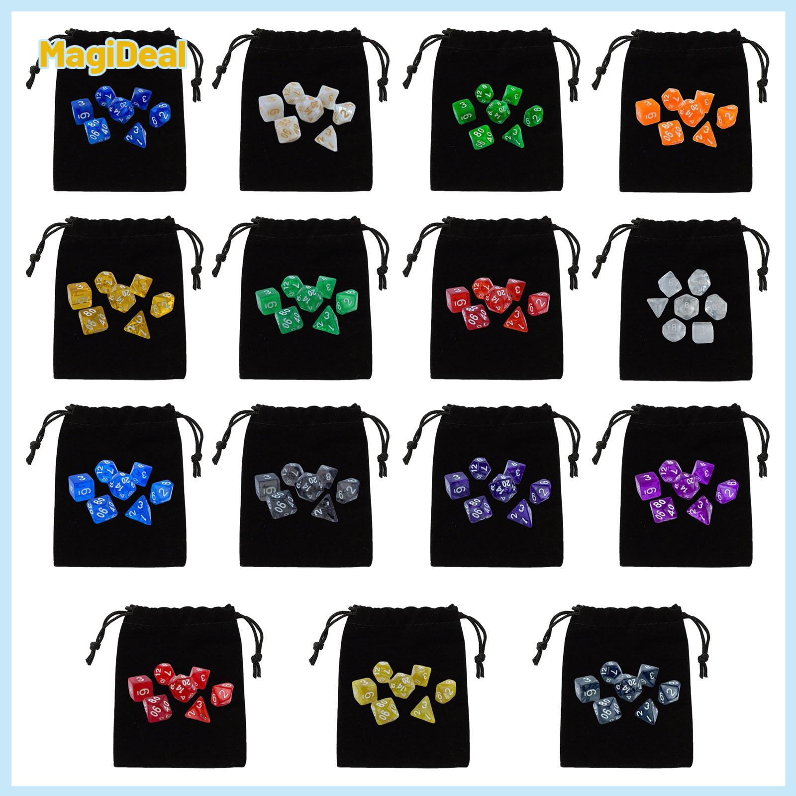 บอร์ดเกม การ์ดเกม เกมกระดานฝึกสมอง MagiDeal Polyhedral Dices Set Role Playing Game Dices Multiple Dices for Card Games