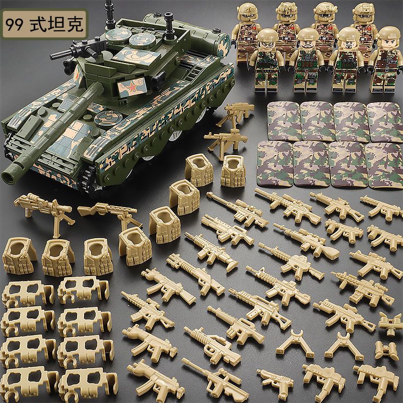 Tương thích Lego quân đội lắp ráp nhân vật cảnh sát đặc nhiệm xe tăng Hummer Jeep cho bé trai đồ chơ