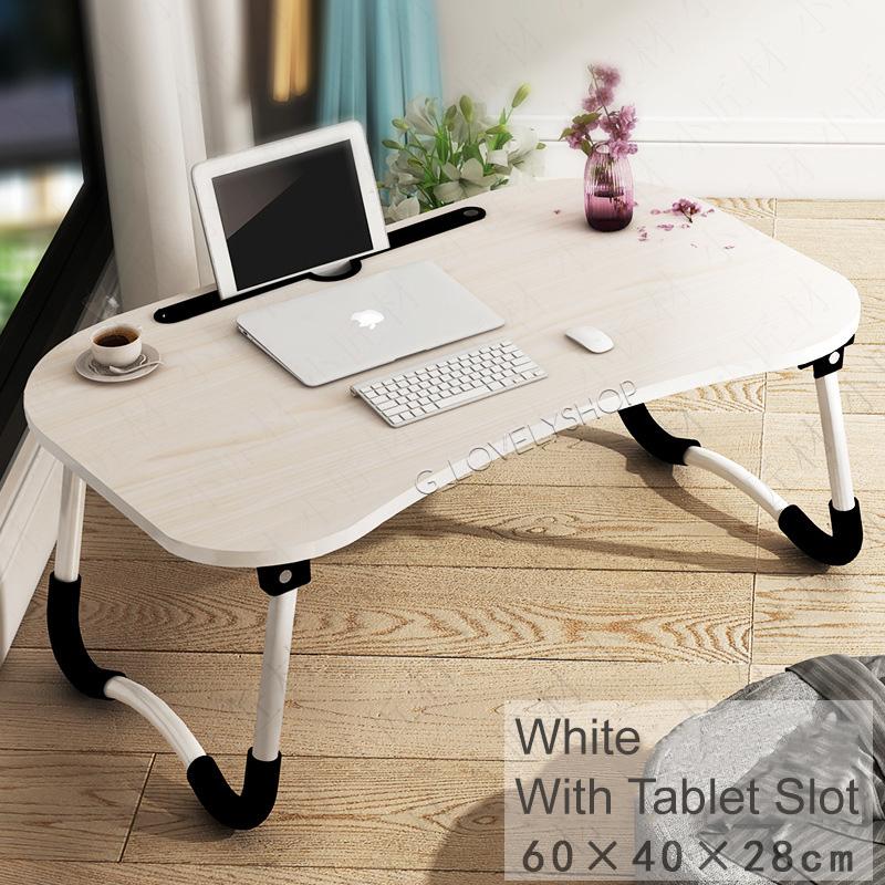 Portable Foldable Laptop Table Desk Tablet Phone Stand Slot