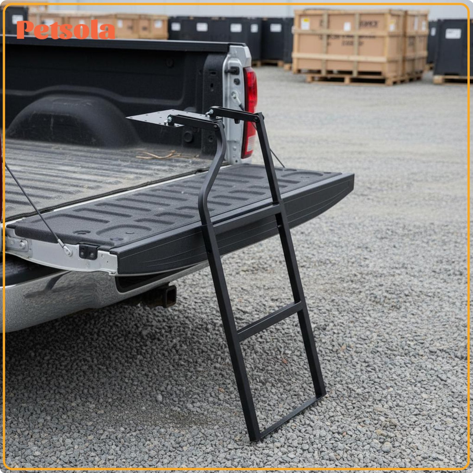 petsola Anti-Slip Pickup Truck Tailgate Ladder Adjustable Height Retractable Tailgate Ladder Easy Installation Foldable Truck Bed Step 300 Lbs Load Capacity for Worksite ราคา 7,118 บาท*ส่งฟรี
