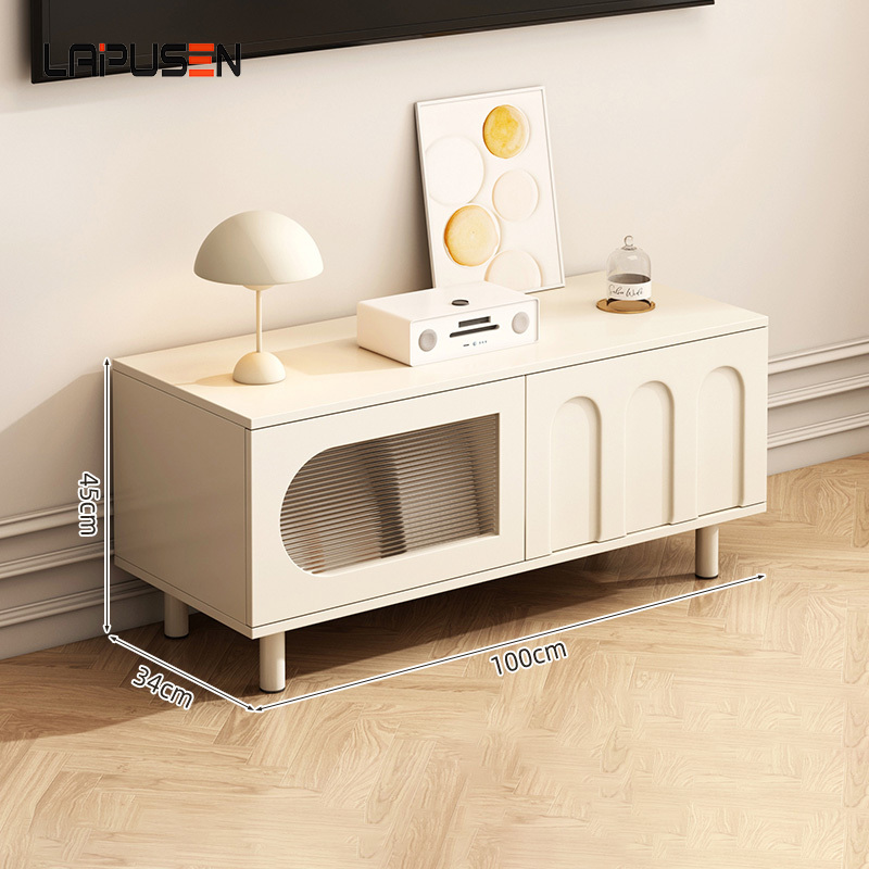 TV cabinet living room household modern simple small apartment cream wind floor TV cabinet 2023 new floor cabinet copy