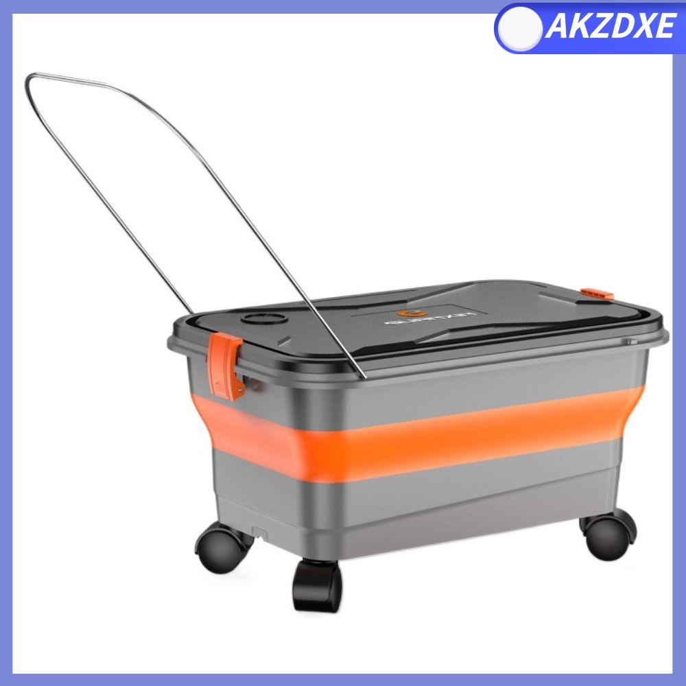 AKZDXE Dung tích 22L Bồn nước rửa xe Điện thoại di động Thiết kế gấp Xô rửa xe Di động Con lăn xoay Bình chứa nước cắm trại Dọn dẹp
