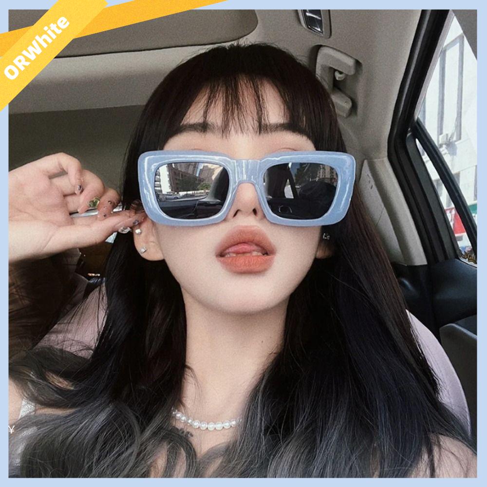 ORWHITE SHOP Cổ điển Kính râm gọng lớn Thời trang Mùa hè Kính mắt chống nắng Mới UV400 Kính râm hình chữ nhật