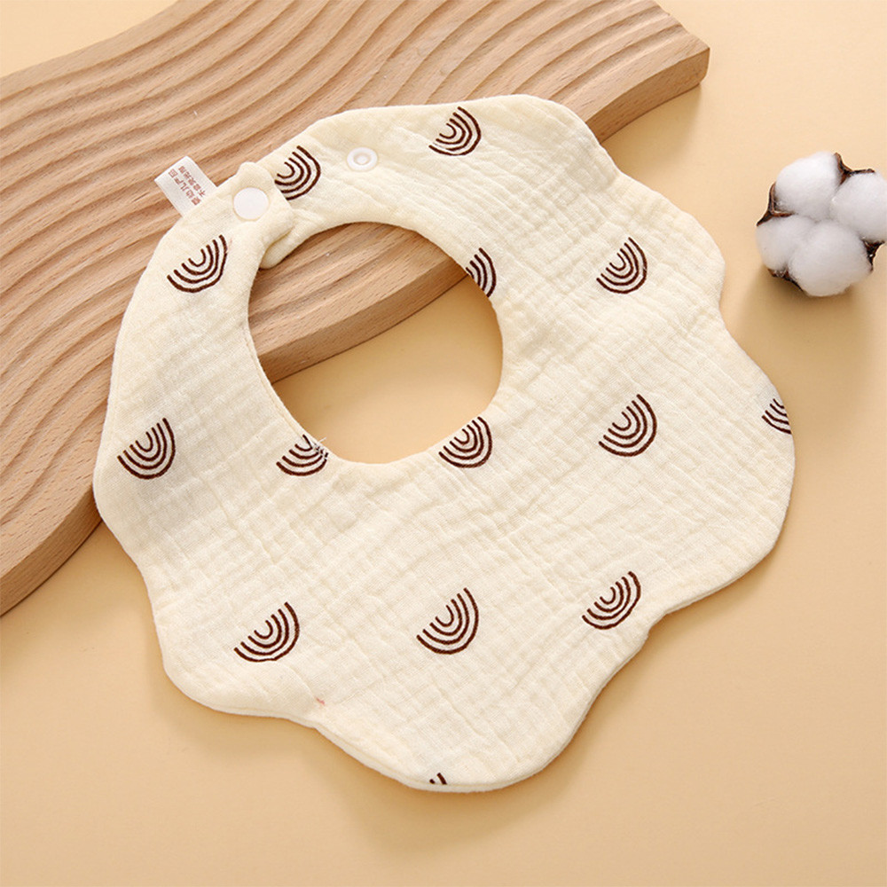 Drool Bib Bayi Waterproof Cotton Pure Gauze Class A Bib Infants Newborn 6-Layer Double Side