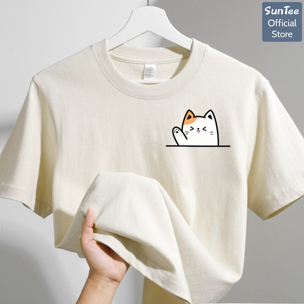 Áo thun nữ form vừa SUNTEE STFV157 phong cách basic in hình 057 vải cotton 250GSM cao cấp thoáng mát