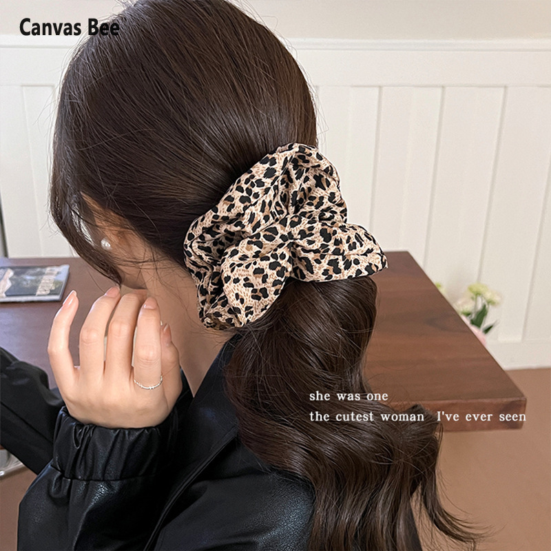 【Freeshipmax-canvas bee】 in da báo ruột lớn scrunch phụ nữ tóc búi tóc đuôi ngựa Tie đàn hồi cao Băng cao su không không hại Phụ kiện tóc