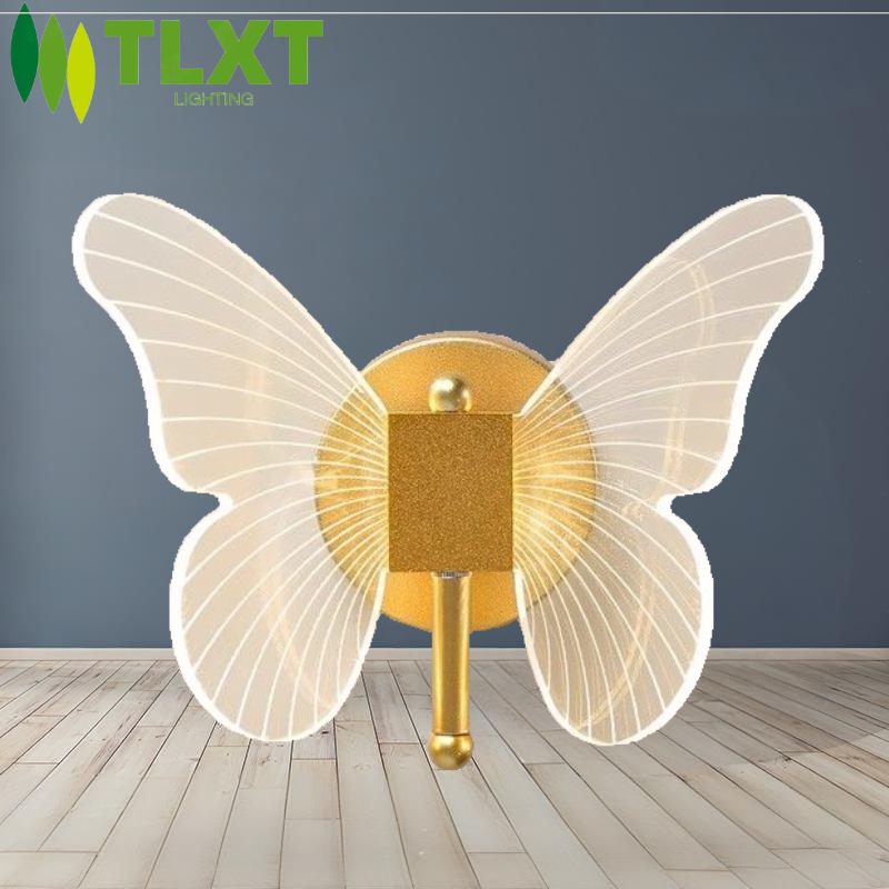 TLXT LED Modern Minimalist Wall Lamp Butterfly Nordic Style Bedroom Lamp Staircase Corridor Living Room Indoor Bedside Lamp 10W Tri Color Dimming 110V-220V