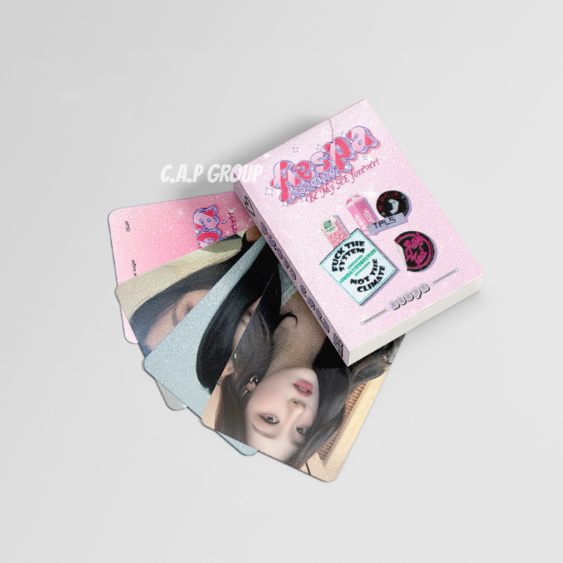 Lomo card Aespa Hologram Thẻ bo góc Album Thần Tượng Kpop - Bình Sữa Hồng Ray Fed