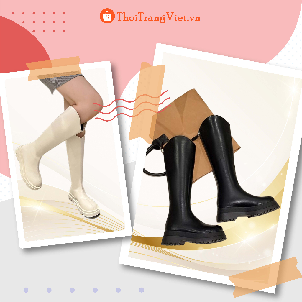 Bốt đùi nữ đế cao 5p siêu đẹp, Boot đùi da nữ kiểu dáng chiến binh cá tính dễ phối đồ