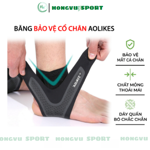 Đai cổ chân, băng cổ chân aolikes giúp bảo vệ mắt cá, cổ chân chơi thể thao, vận động hv330