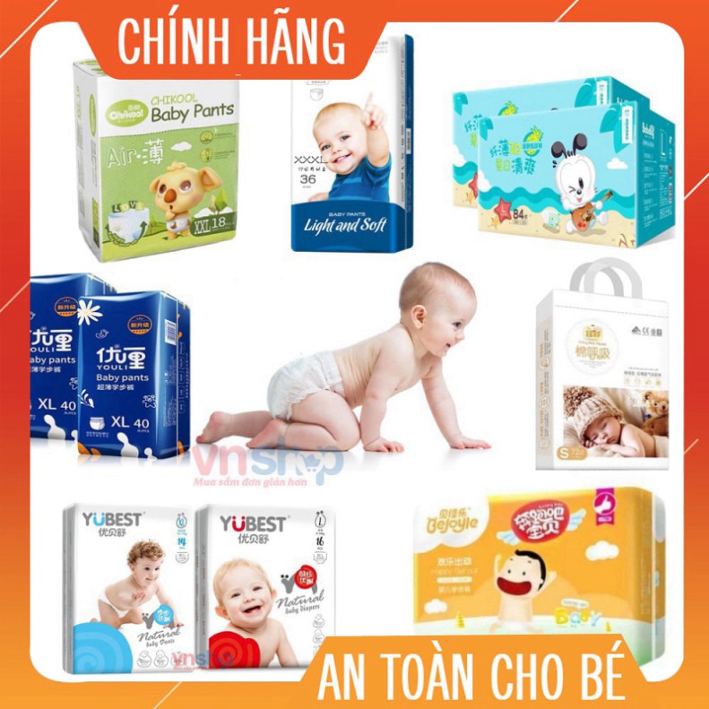 [FreeShip - CHỈ HÔM NAY] Tã Bỉm YOULI XANH quần/ dán chuẩn NỘI ĐỊA đủ size S108 M96 L84 XL76 XXL72 XXXL68 FREESHIP