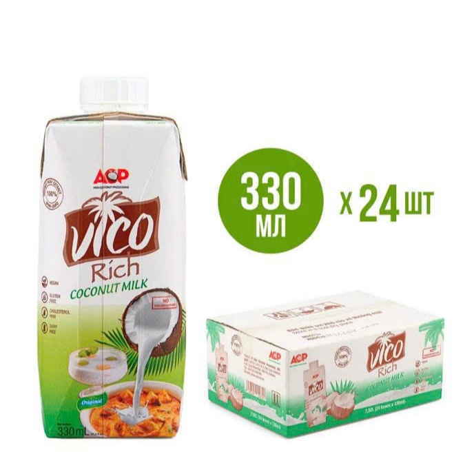 [THÙNG 24 HỘP] Nước Cốt dừa VICO Hộp 330ml
