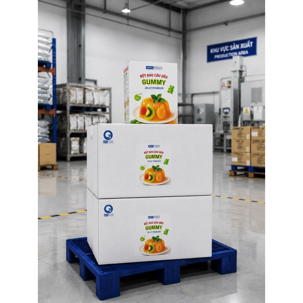 Combo 12 hộp (hộp 12 gói) Bột rau câu dẻo gummy, làm thạch topping trà sữa, không mùi không chảy nước, phù hợp F&B