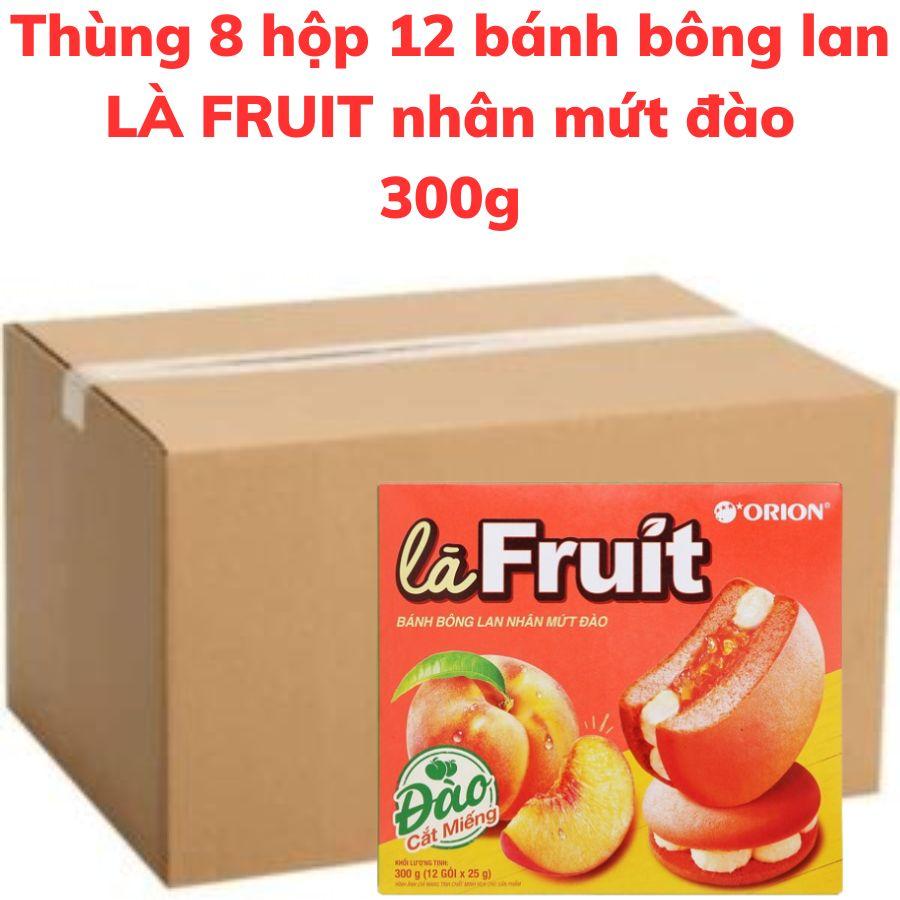 Bánh bông lan LÀ FRUIT mứt trái cây vị đào hộp 300g