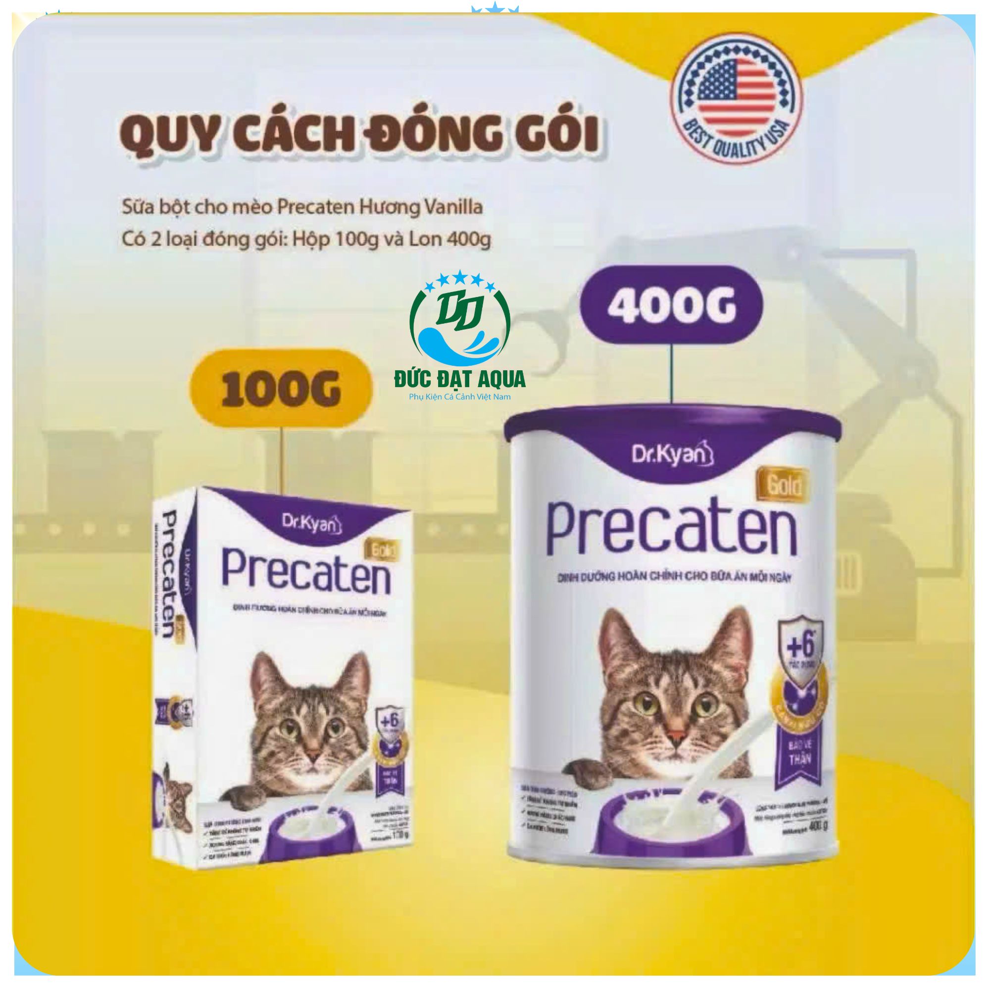 Sữa Cho Mèo Con Dr.Kyan Precaten GOLD Nhiều Dinh Dưỡng, Tăng Đề Kháng, Dễ Tiêu Hóa