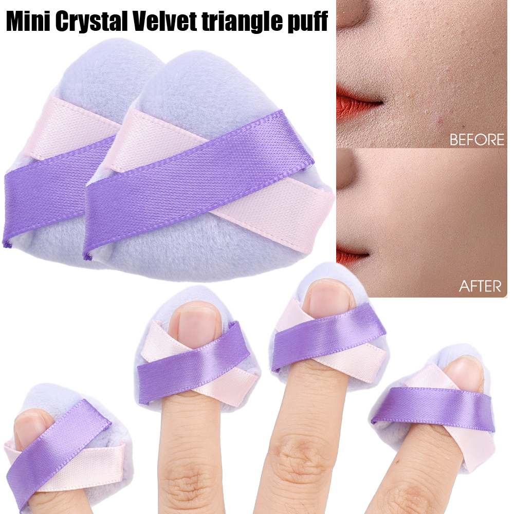 Mini tam giác đổ xô bông thoa phấn nền mềm miếng bọt biển trang điểm ngón tay Puff nhỏ gọn phấn định hình Blusher Bông phấn trang điểm Bông thoa phấn nền