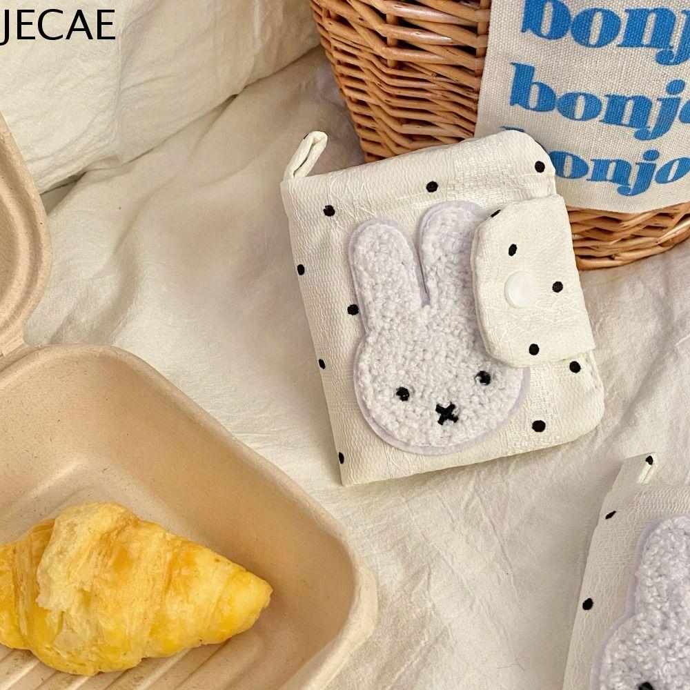 JECAE Đa chức năng Ví thỏ Phong cách Hàn Quốc Dễ thương Túi đựng thẻ ID Dễ thương Trắng Ví đựng tiền xu Hàng ngày