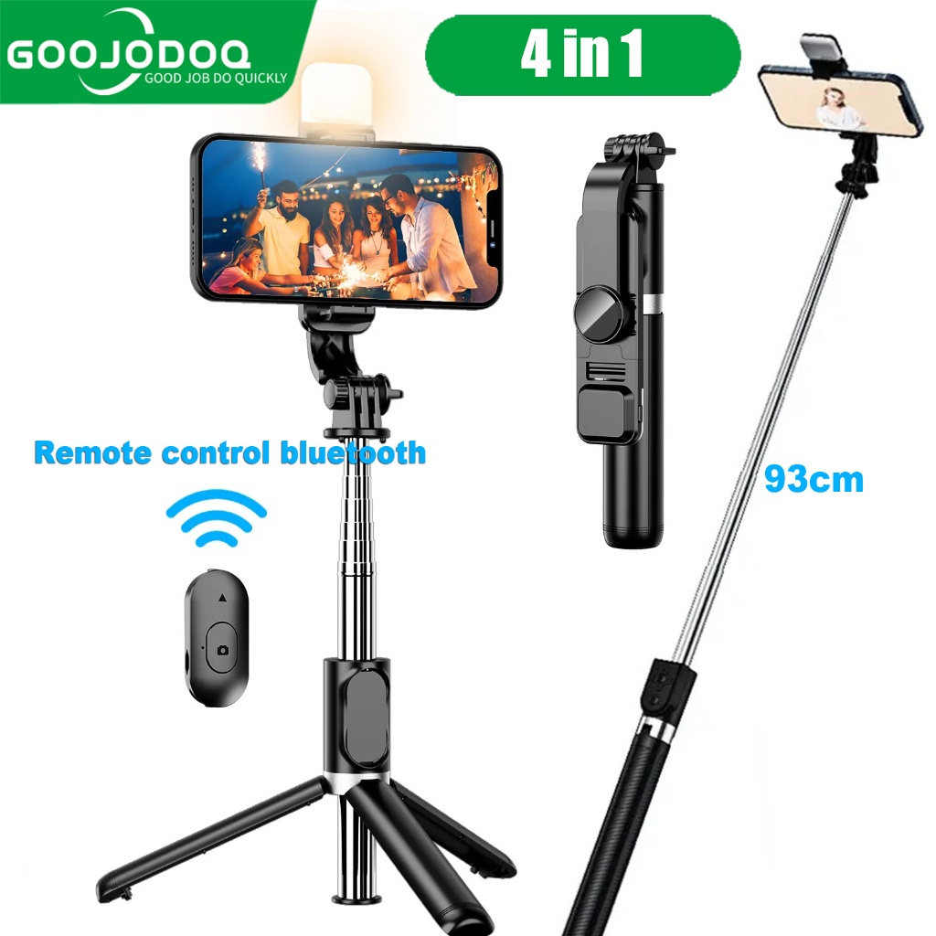 Goojodoq 4 in 1 Live Broadcast Light, Multi-Purpose Selfie Stick, 360 °   Tripod, Studio Light Stand, Rotatable, with Led Lights, with Remote Control.