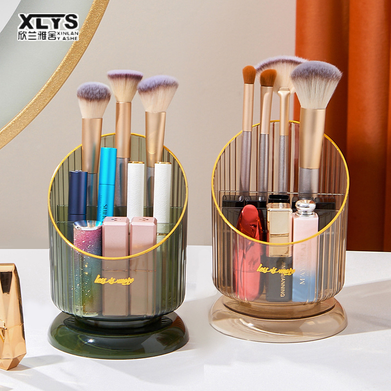 XINLANYASHE Trang điểm bằng nhựa bàn chải lưu trữ container mỹ phẩm lưu trữ hộp hộ gia đình Vanity đồ trang sức Son môi Hộp ngăn lưu trữ