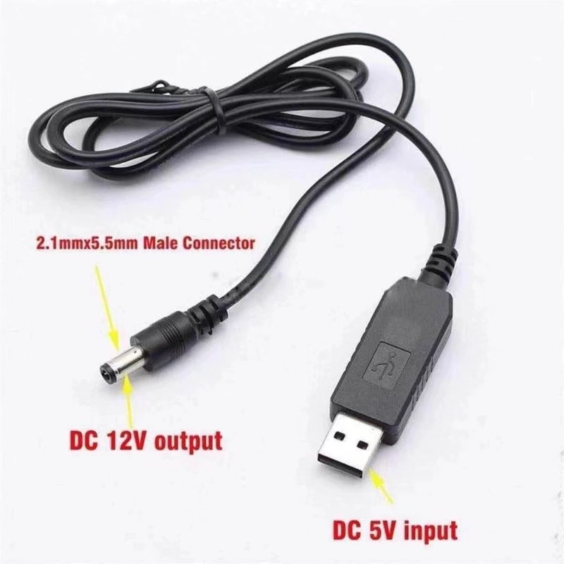 Cáp chuyển đổi USB 5V  sang 12V DC dưới 1A, cấp cho các thiết bị dòng nhỏ , wifi, đèn led nhỏ, quạt mini 12v. v.v&amp;vv,,