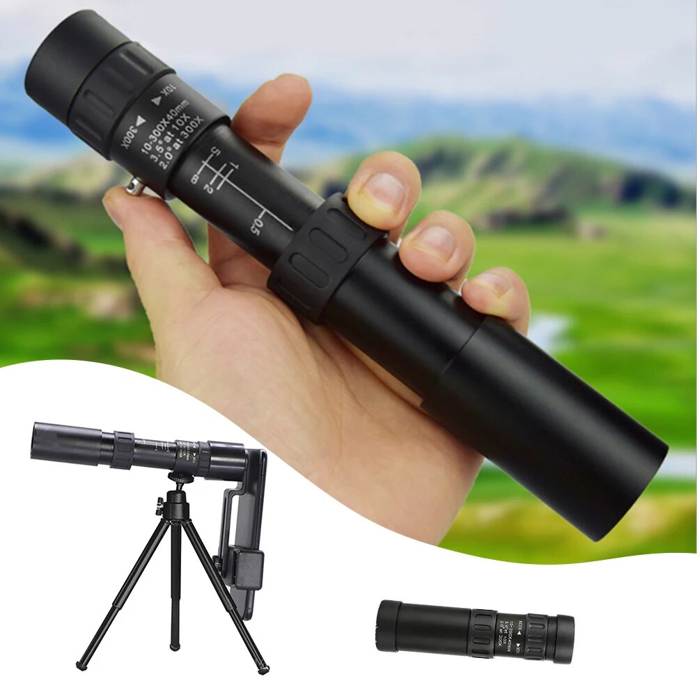 HD Monocular Telescope BAK4 Prism Metal Telescope With/Without Tripod 10-300X40mm Outdoor Camping Hunting Telescope Monocular ราคา  514 บาท*ส่งฟรี