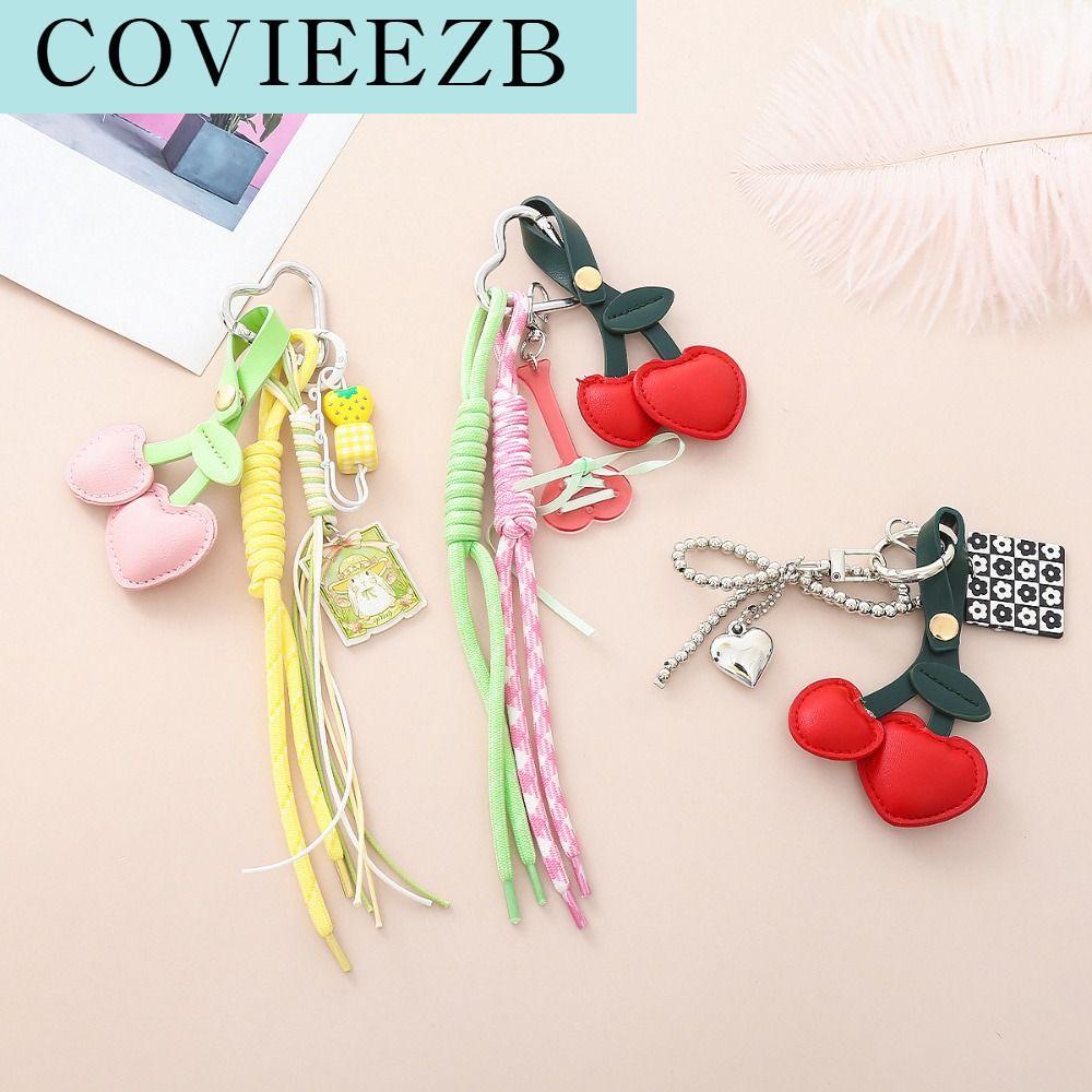 DAPPER หัวเข็มขัดรูปหัวใจ คีย์เชนเชอร์รี่ ห้อย โบว์ ชาร์มสไตล์ผลไม้ กระเป๋า อุปกรณ์เสริม สร้างสรรค์ จี้หนังเชอร์รี่ ตกแต่งกระเป๋าเป้ ราคา 128 บาท*ส่งฟรี