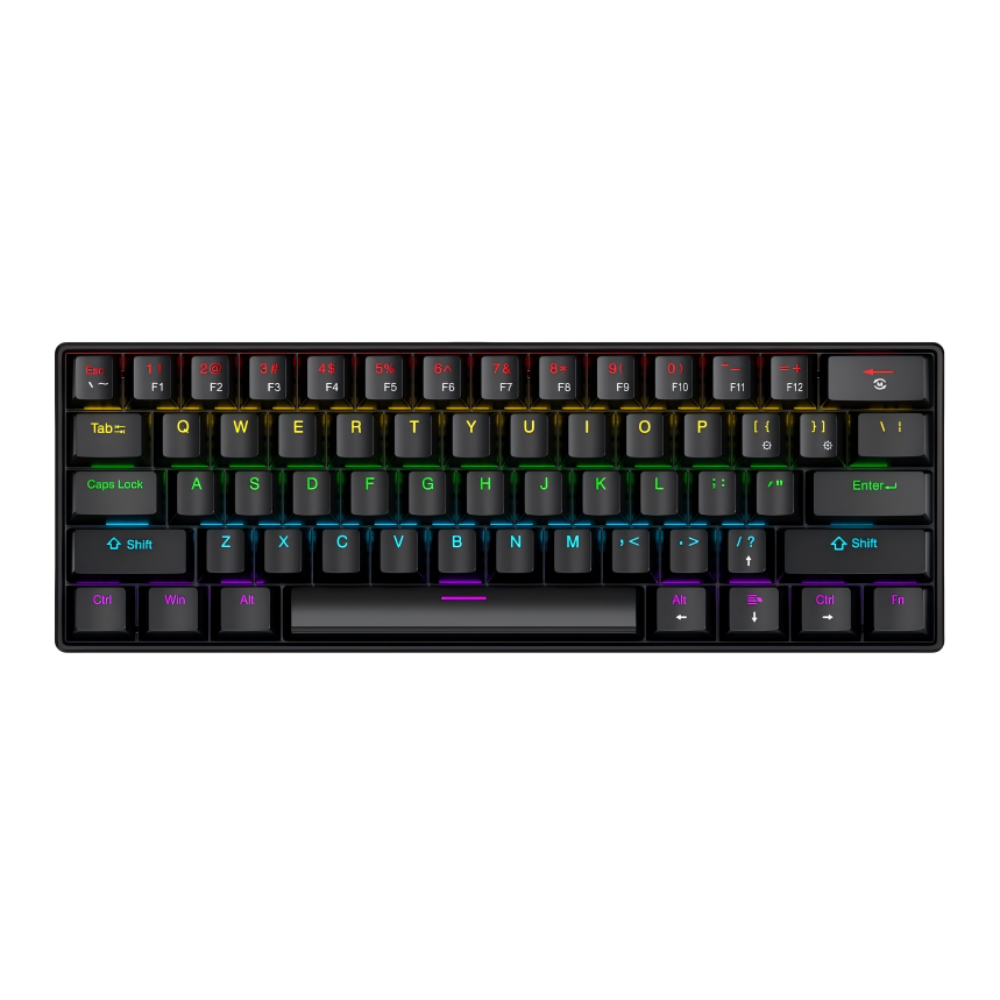 APAYADO K61 Keyboard 60% Portable Wired Mechanical Keyboard Wired 61 Keys Phantom RGB