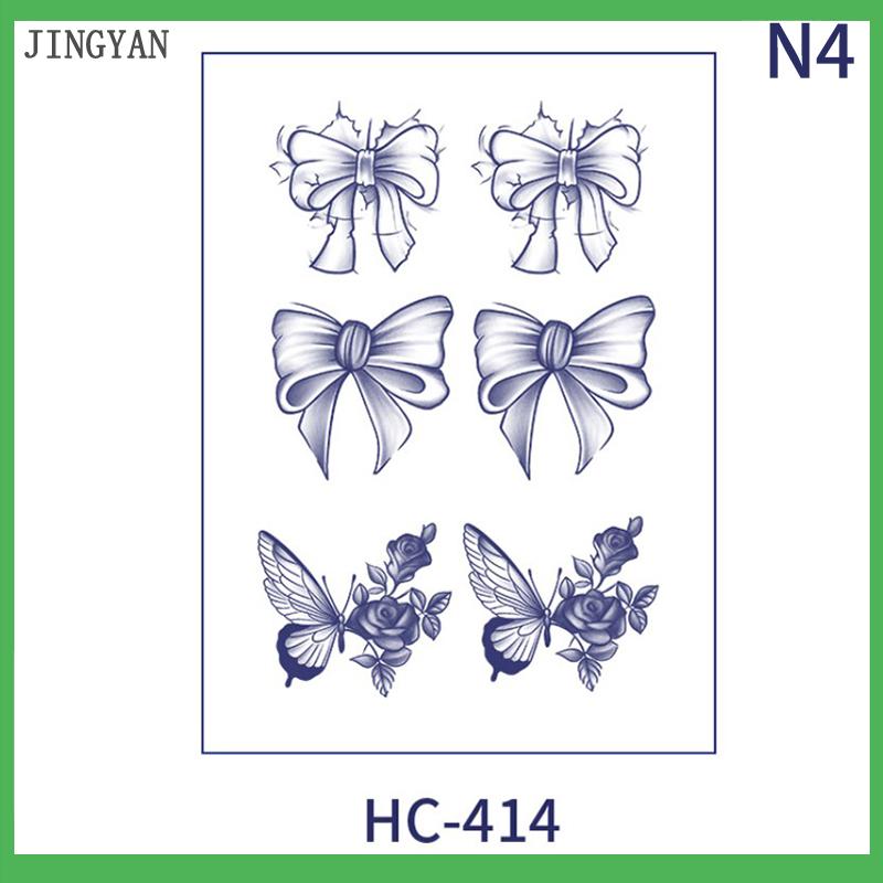 JINGYAN Thực tế bướm dán hình xăm giả cho cô gái 3D tạm thời cánh tay chân ngực cơ thể hình xăm có t