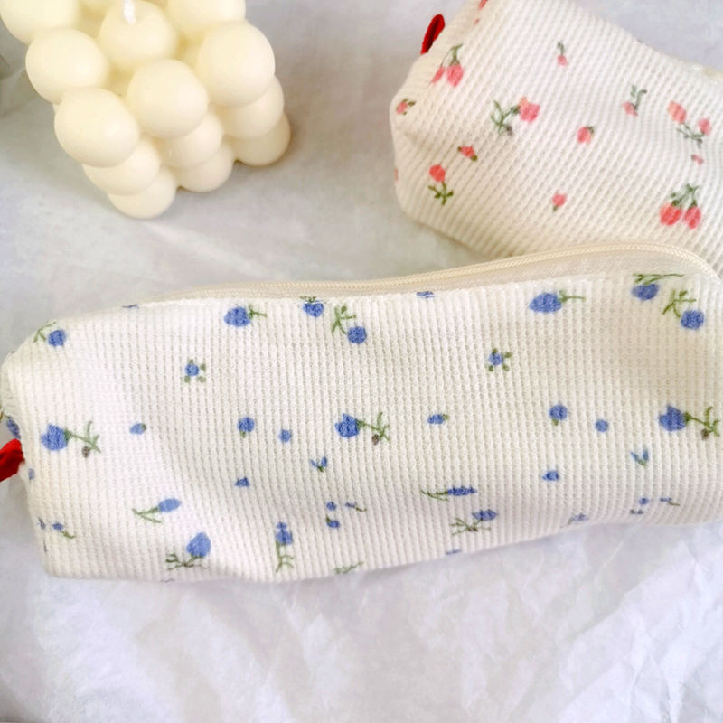 Kotak Pensil Bunga Vintage / Tempat Pensil Motif Bunga / Premium Tempat Alat Tulis Murah Bahan Kain Lembut