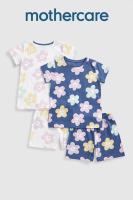 ชุดนอนเด็กผู้หญิง Mothercare Flowers Shortie Pyjamas - 2 Pack HD344