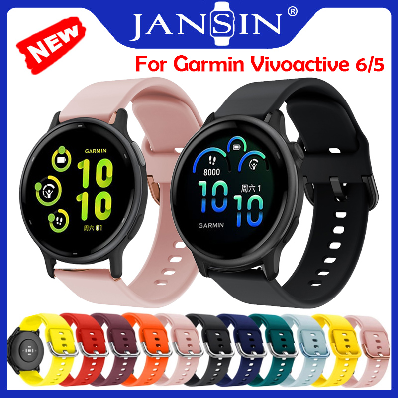 สายซิลิโคนสี สําหรับ Garmin Vivoactive 6 5 สมาร์ทนาฬิกาสร้อยข้อมือเปลี่ยนกีฬาสายรัดข้อมือ Garmin Vivoactive 5 6 สาย ราคา 145 บาท*ส่งฟรี