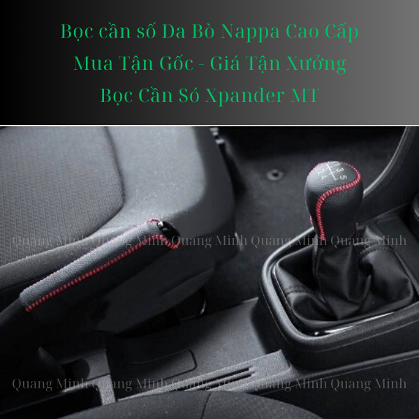 Bọc cần số da bò nappa nhập khẩu xe mitshubishi xpander at, mt