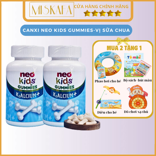Canxi cho bé Neo Kids Gummies K2ALCIUM+, Giúp bổ sung Canxi kết hợp vitamin D3 và K2 Giúp con caolớn