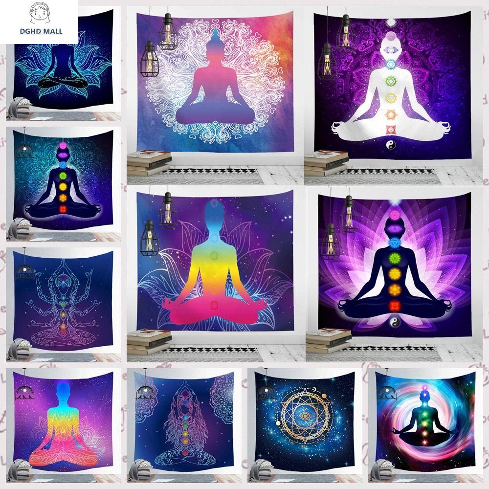 DGHD Polyester Tấm thảm treo mandala In 3D Phật Ấn Độ Thảm yoga phật Ấn Độ Phụ kiện trang trí Dễ lau chùi Thiền blanke Vải nền