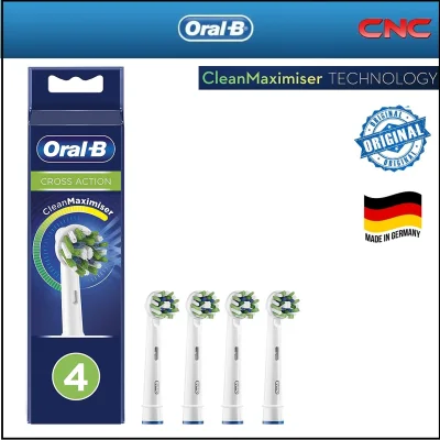 Oral B CrossAction Cross Action Electric Toothbrush Original Replacement Heads (4/8/10) White Black CleanMaximiser