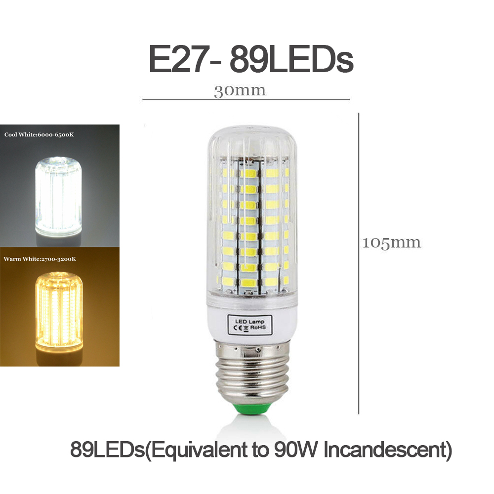 Giao hàng nhanh⚡Đèn LED dạng bắp E27 Ánh Sáng Bóng Đèn 24 30 64 80 89 108 136 165LED Smd5730 220V đèn LED chúc Đài treo đèn nến Cho Trang Chủ màu trắng lạnh màu trắng ấm